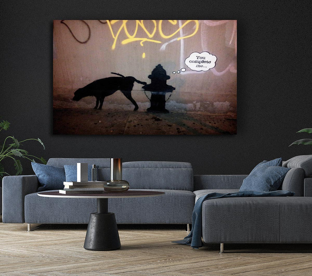  A Canvas Print of Banksy You Complete Me Canvas Wall Art