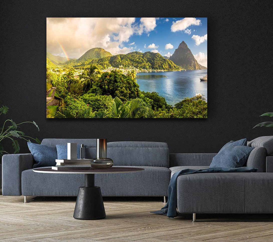  A Canvas Print of Jungle paradise rainbow Canvas Print