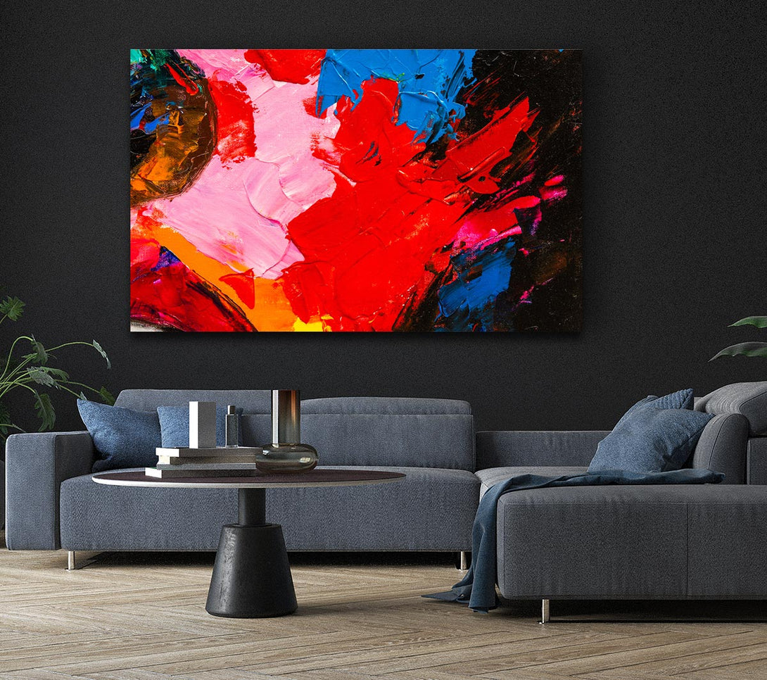  A Canvas Print of splashes of acrylic paint Canvas Print