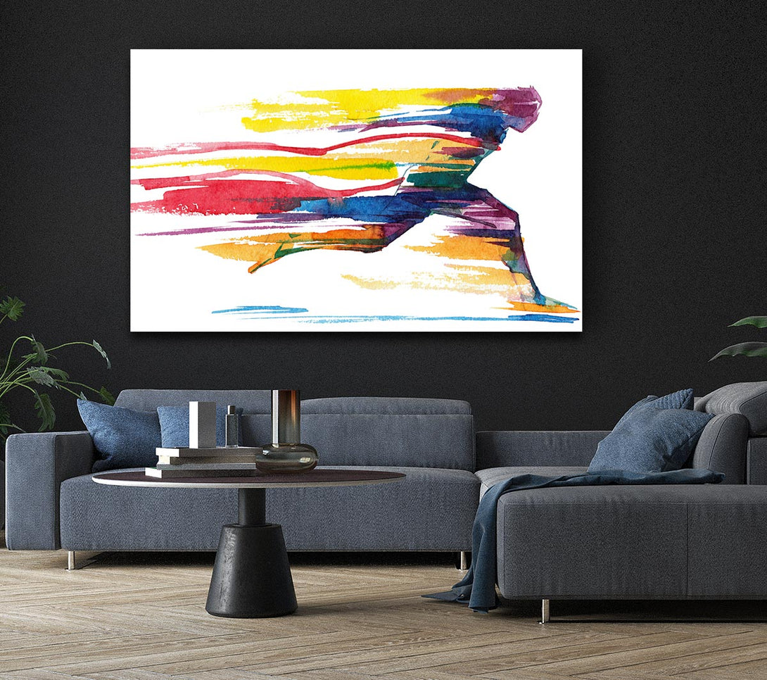  A Canvas Print of Running Water Colour Canvas Art