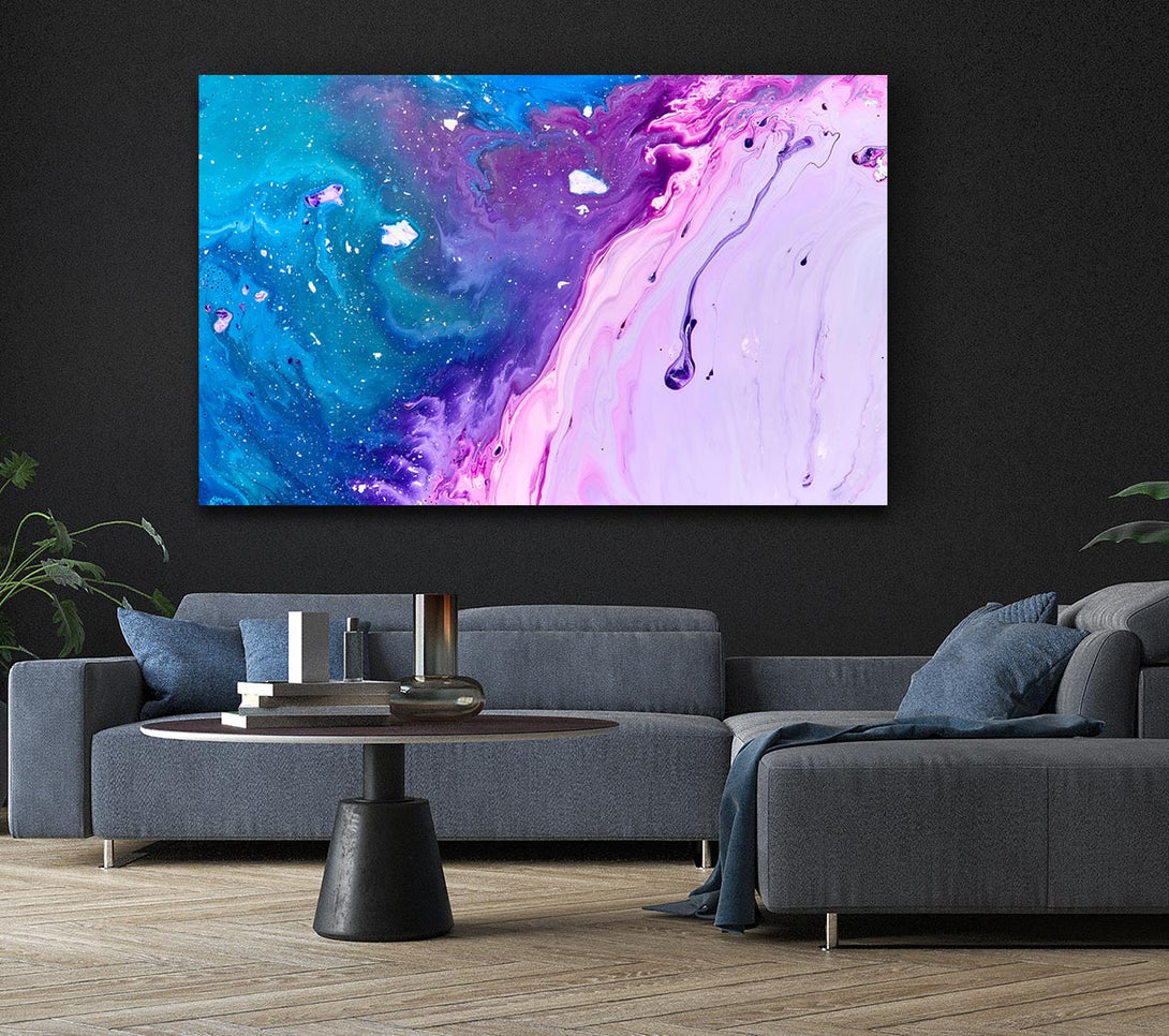  A Canvas Print of Colours mixing together Canvas Art
