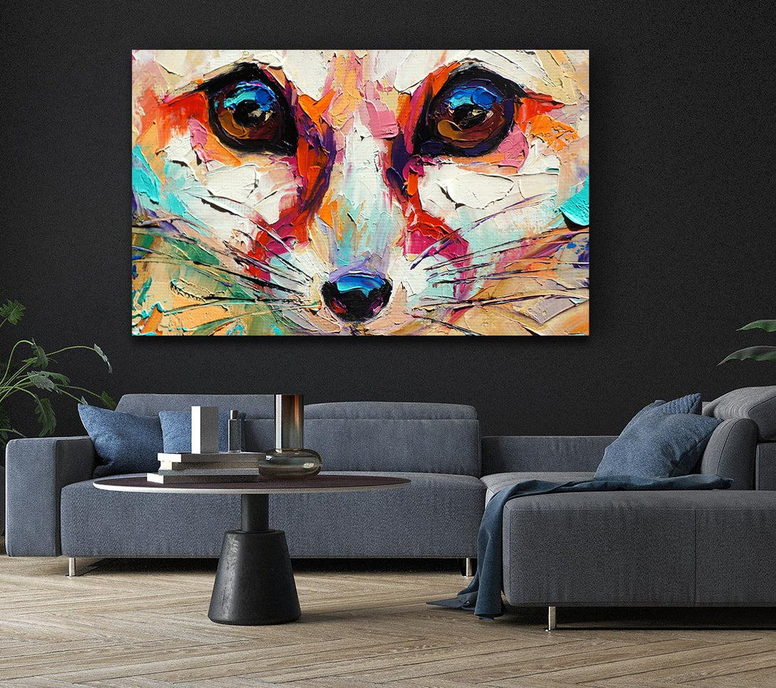  A Canvas Print of Close Up Fox Painting Canvas Art