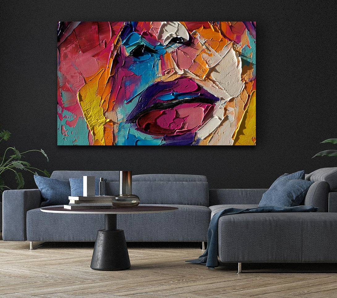  A Canvas Print of Textures of paint and colour Canvas Art