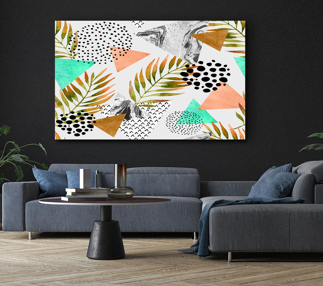  A Canvas Print of Mix Mid Century Plants And Patterns Canvas Print