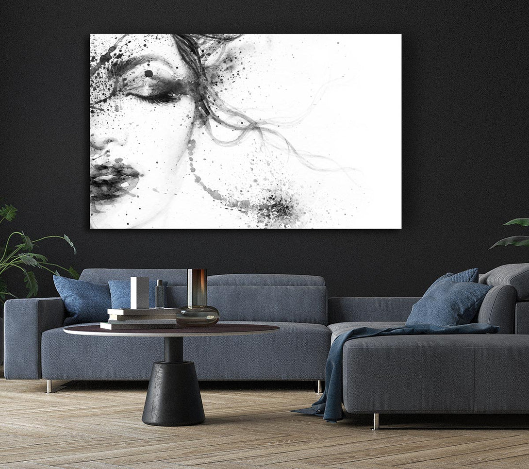  A Canvas Print of Watercolour Woman Face Canvas Wall Art