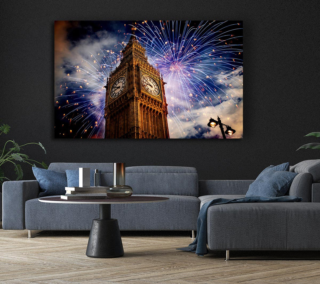  A Canvas Print of Big Ben On New Years Canvas Print