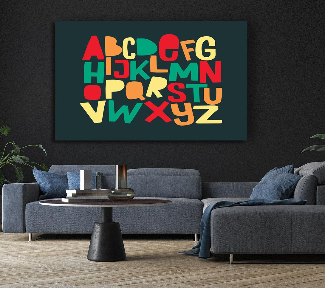  A Canvas Print of The Alphabet Modern Canvas Wall Art