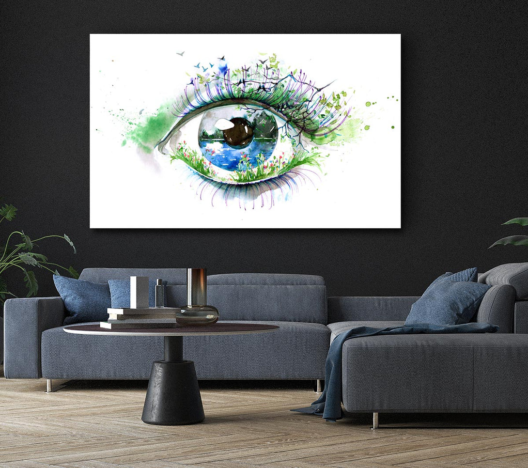  A Canvas Print of Watercolour Nature Eye Canvas Art
