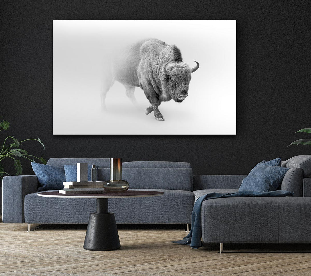  A Canvas Print of Bison In The Mist Canvas Print