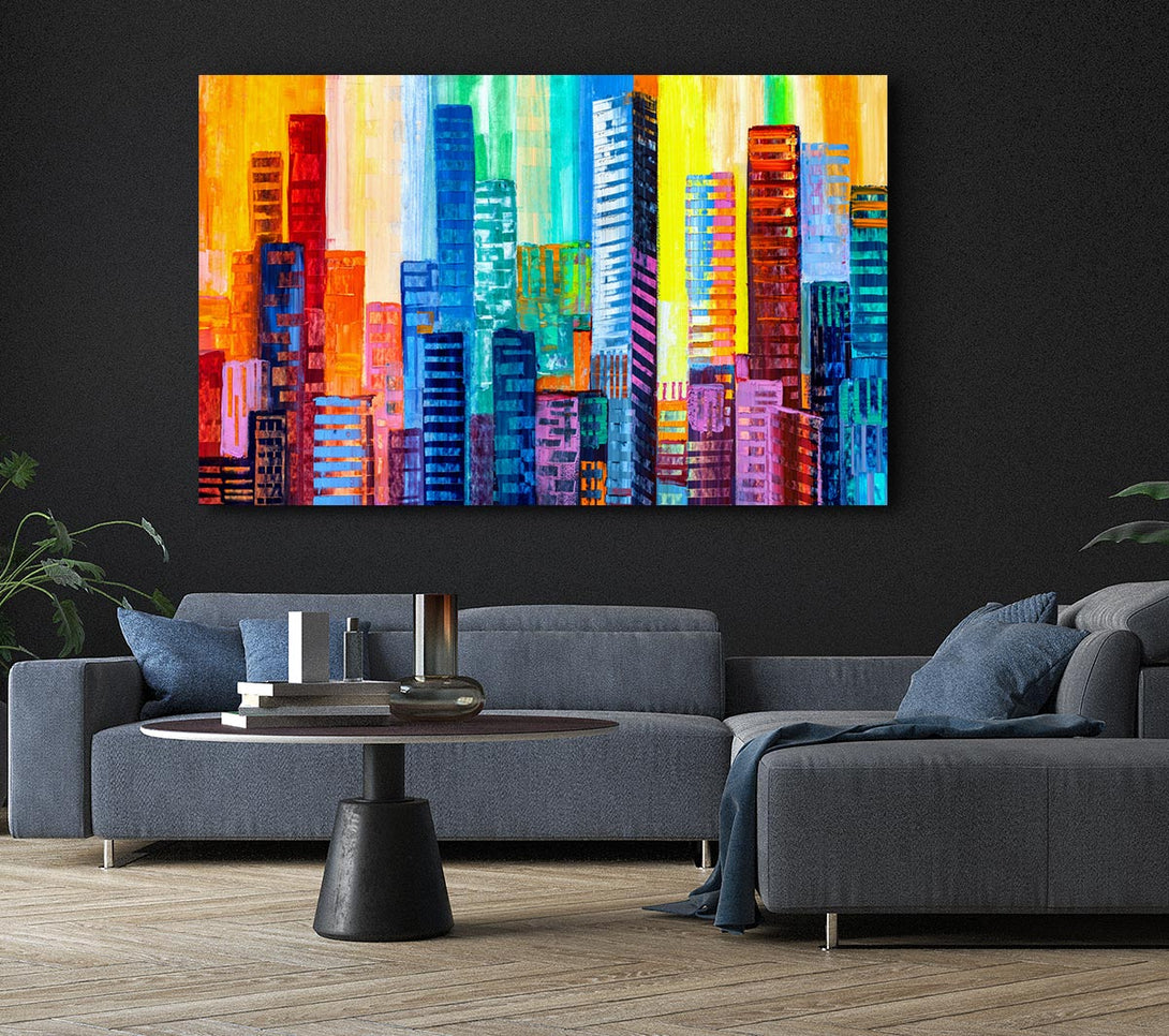 Picture of City Blocks Of Colour Canvas Print Wall Art