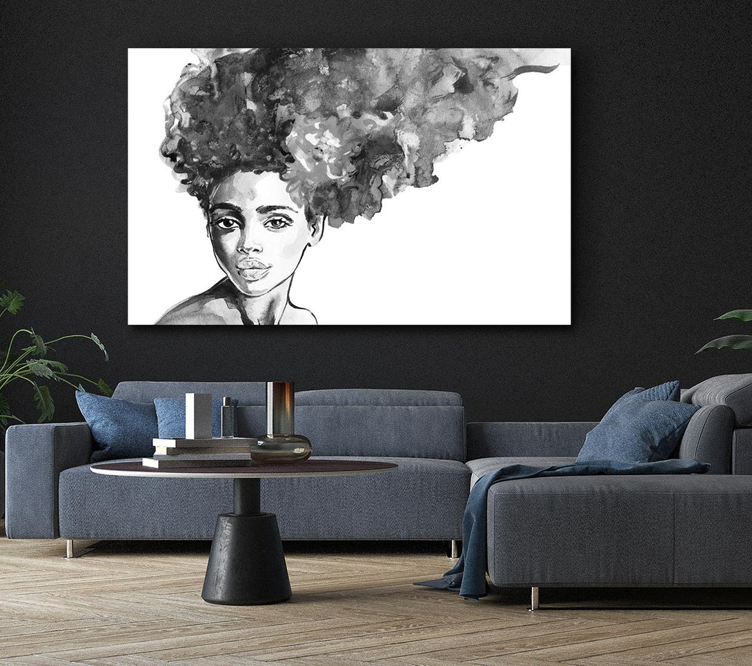  A Canvas Print of Watercolour Hairstyle Canvas Art