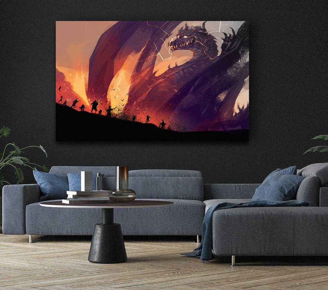  A Canvas Print of When The Dragon Attacks Canvas Wall Art