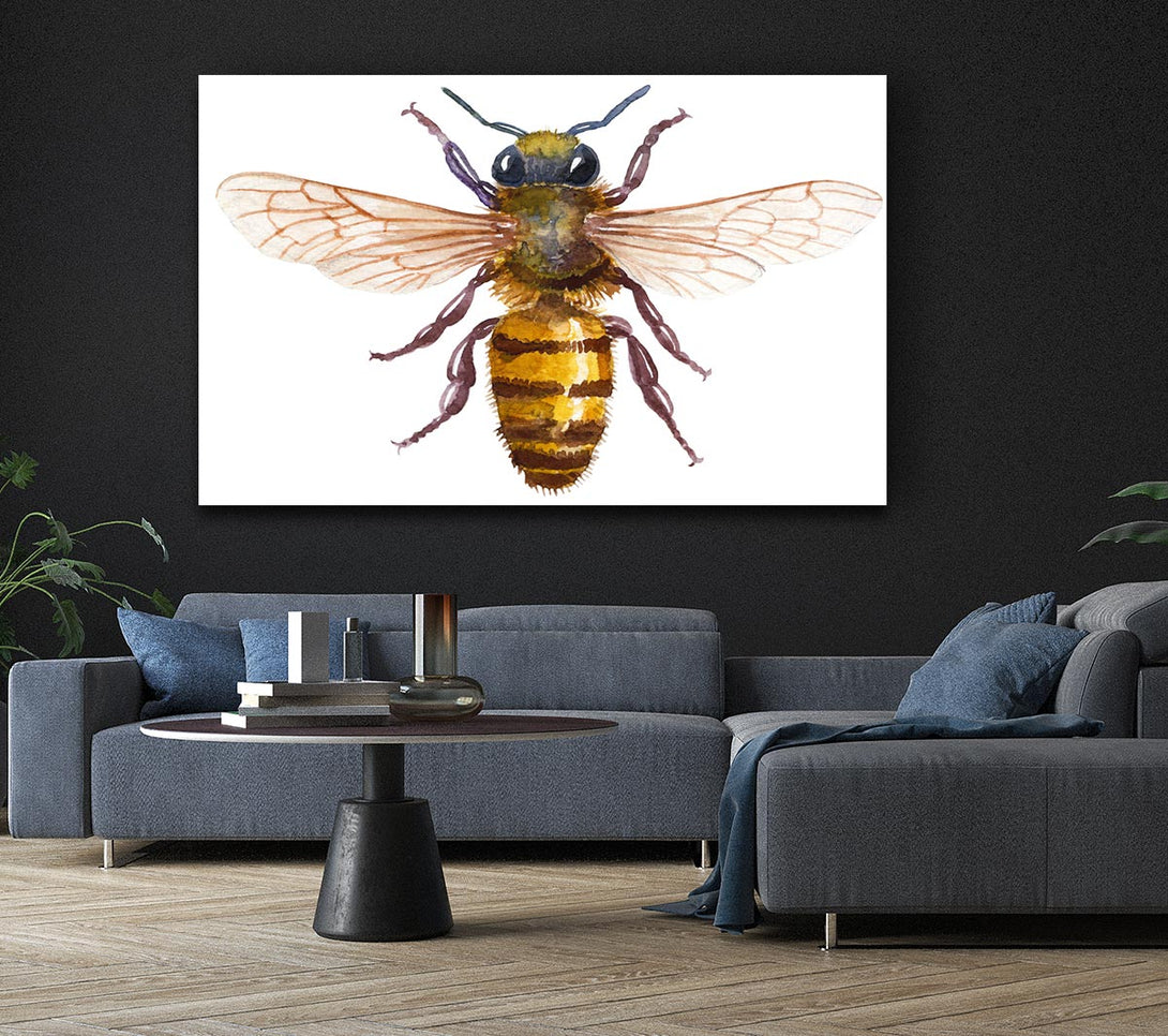  A Canvas Print of Watercolour Bee Canvas Print