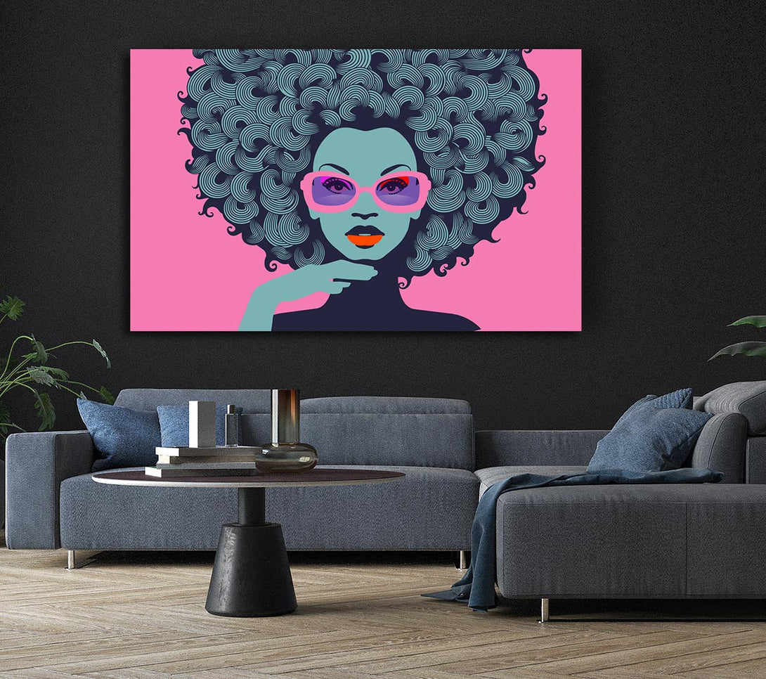  A Canvas Print of Glasses Big Hair Woman Canvas Print