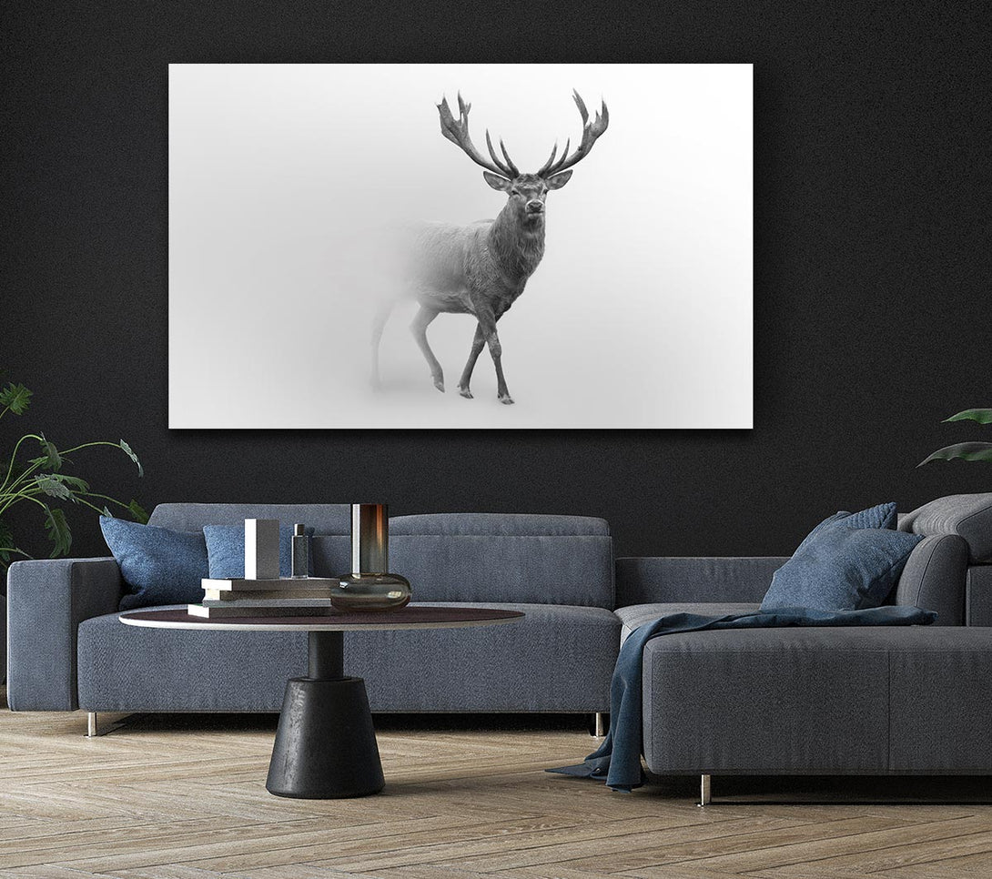  A Canvas Print of Stag In The Mist Canvas Art