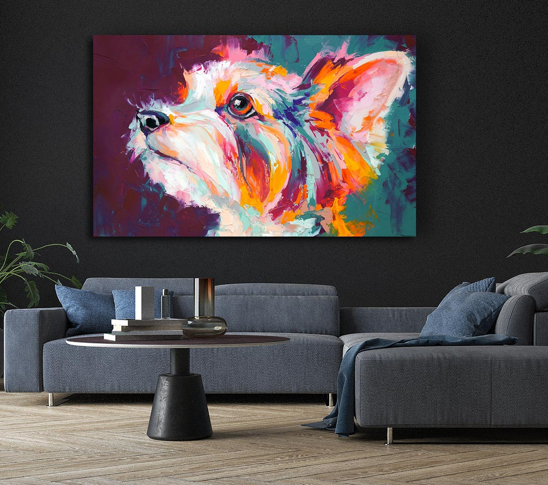  A Canvas Print of Vibrant Yorkshire Terrier Canvas Print