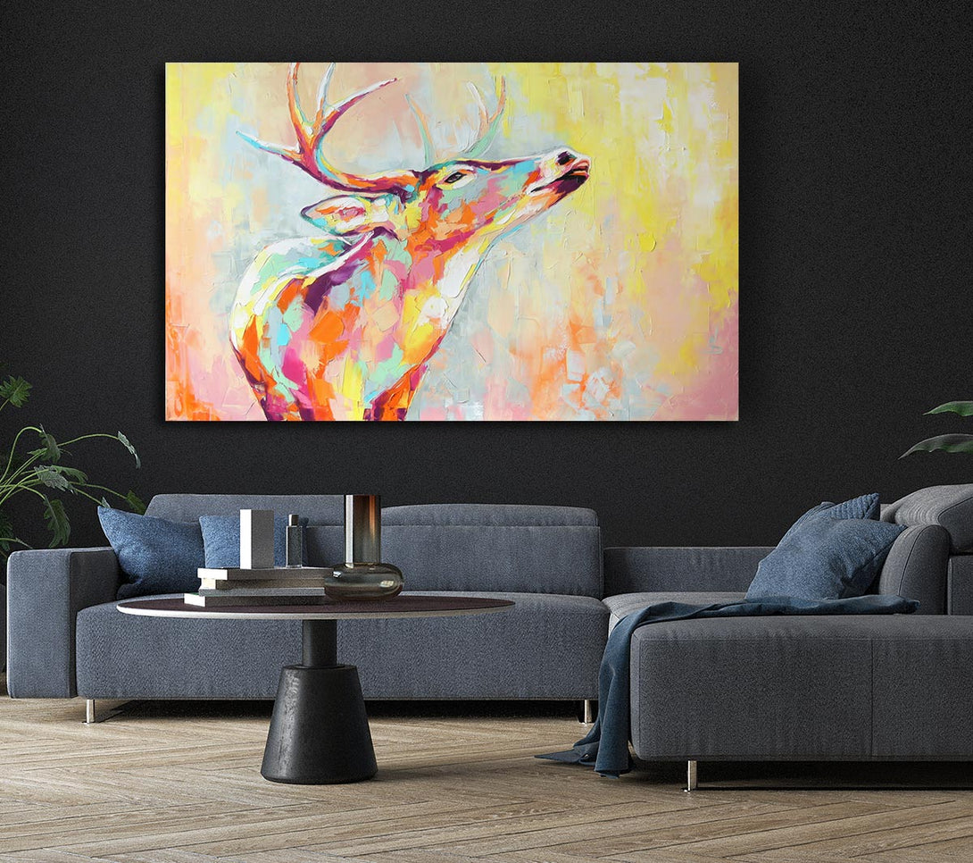  A Canvas Print of The Stag Looking Ahead Canvas Wall Art