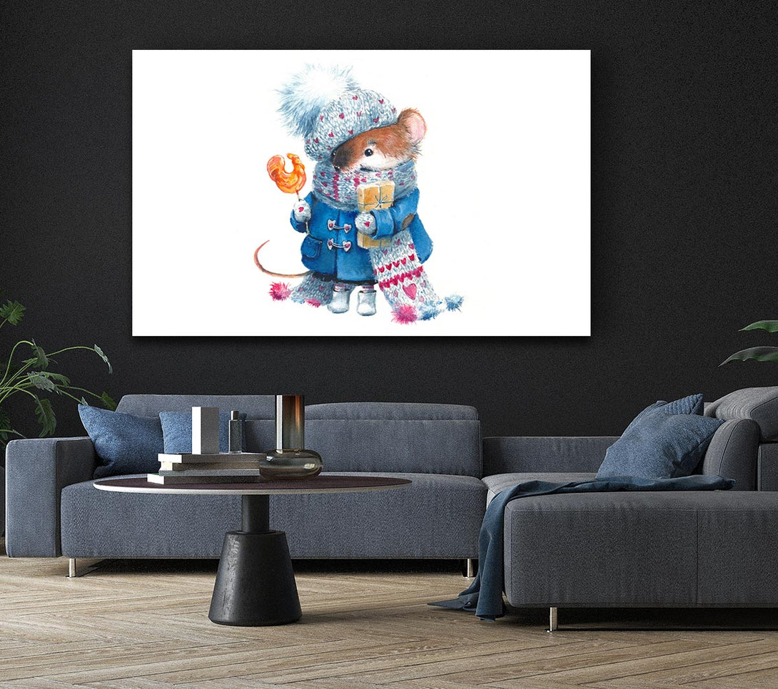  A Canvas Print of Watercolour Mouse Canvas Wall Art