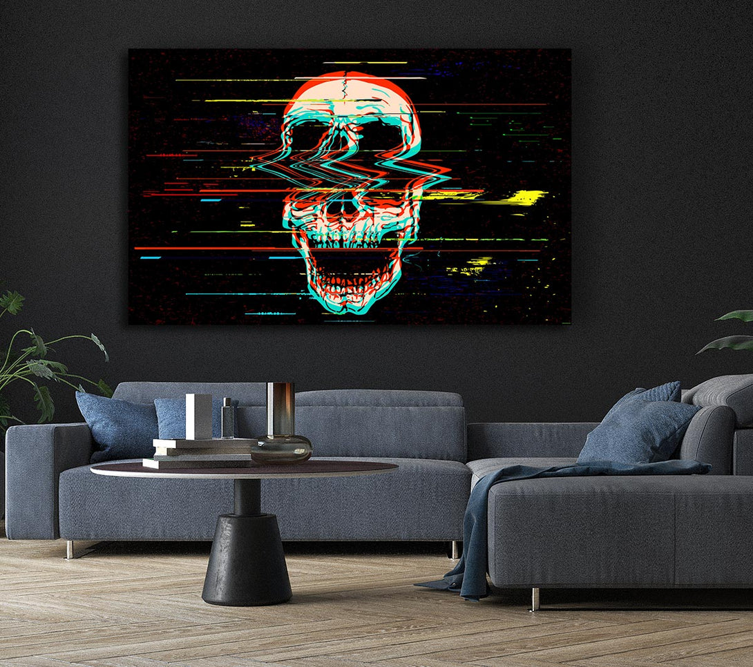  A Canvas Print of Waves Through A Skull Canvas Art