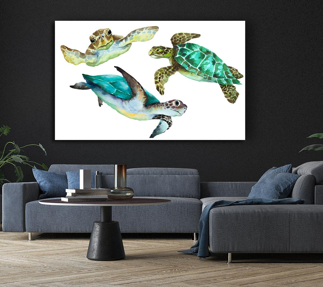  A Canvas Print of Seaturtle Love Canvas Print