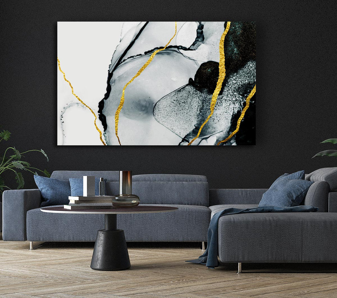  A Canvas Print of The Black Stone Glitter Canvas Wall Art