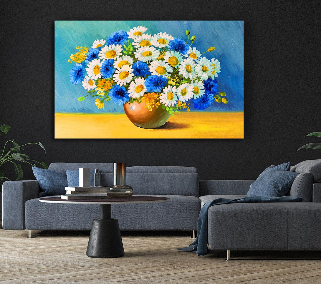  A Canvas Print of The Vase Of Daisies Canvas Print