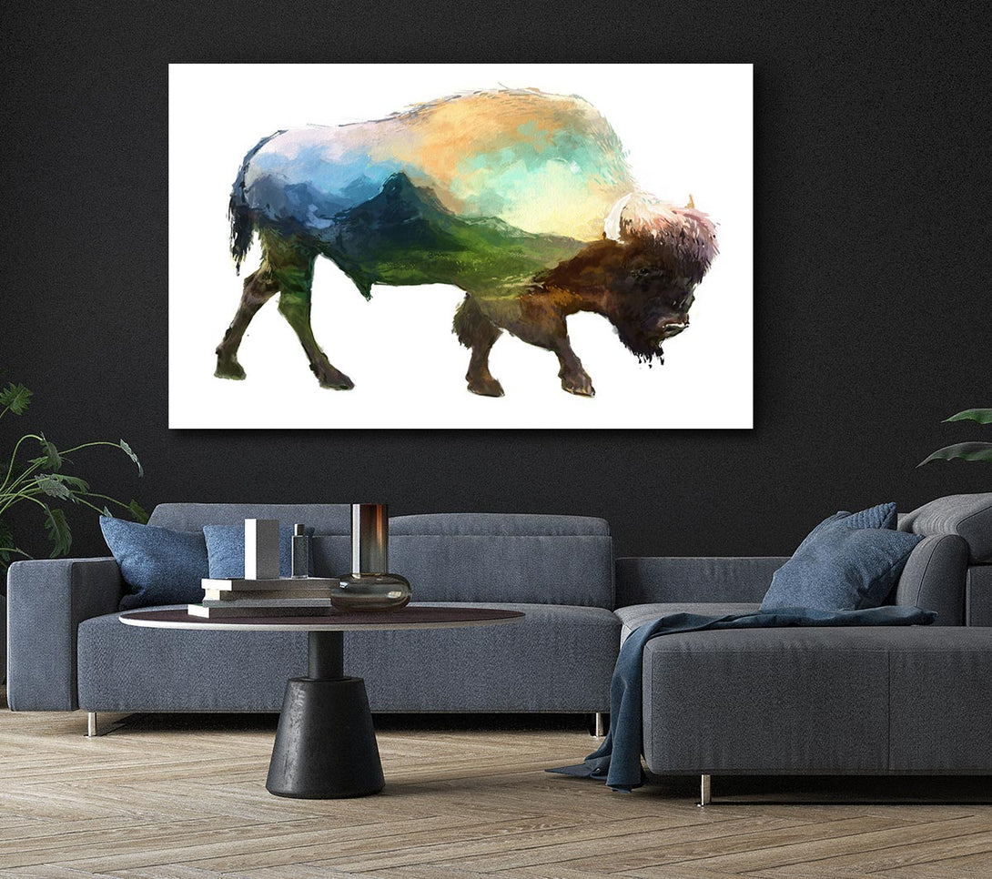  A Canvas Print of The Bison Of The Universe Canvas Print