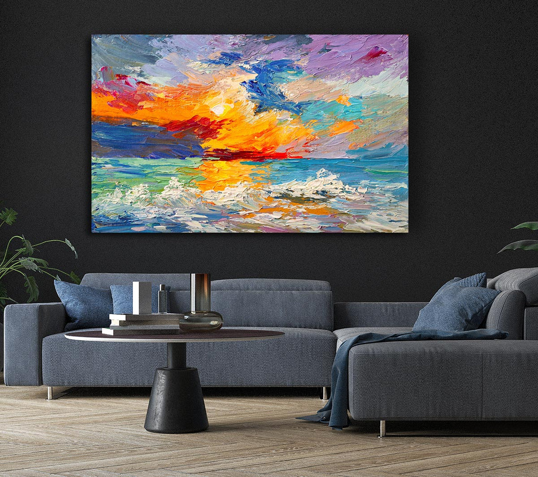  A Canvas Print of Stunning Sunset Explosion Canvas Art