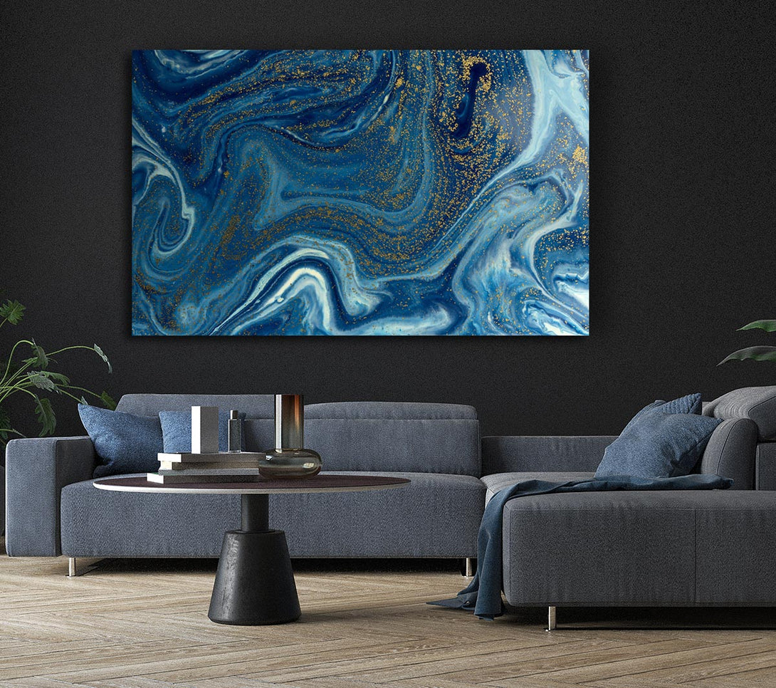  A Canvas Print of Blue Glitter Flow Canvas Print