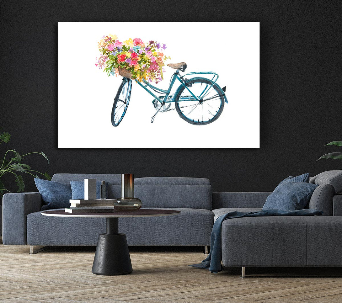 A Canvas Print of Flowers On A Bike Canvas Print