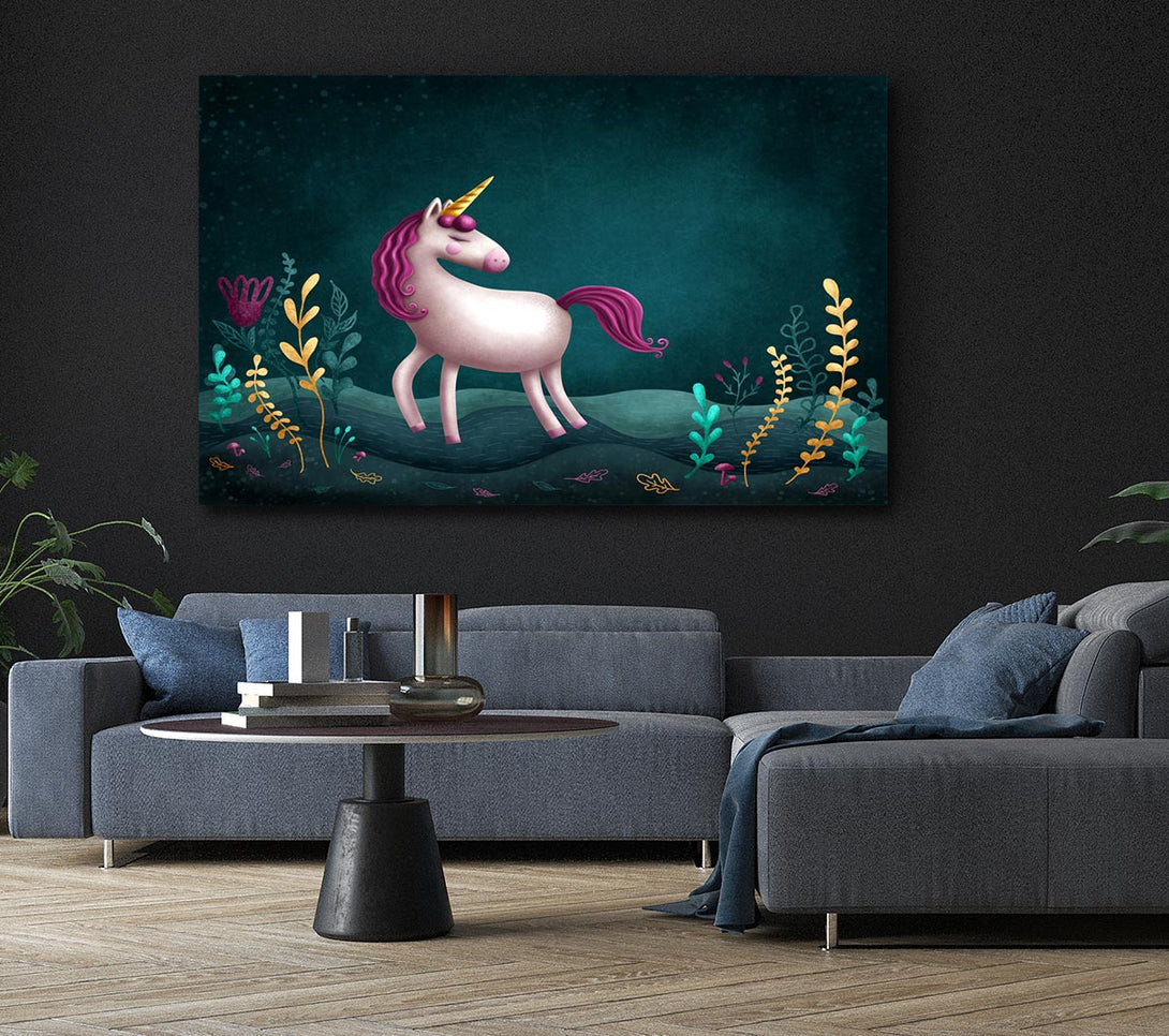  A Canvas Print of The Happy Unicorn Canvas Wall Art