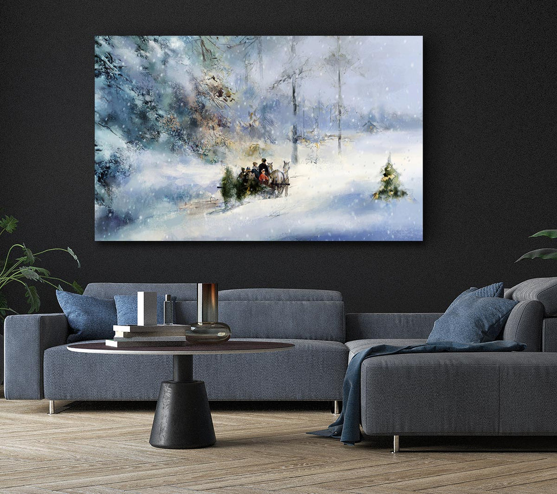  A Canvas Print of Traveling Through The Snow Canvas Art