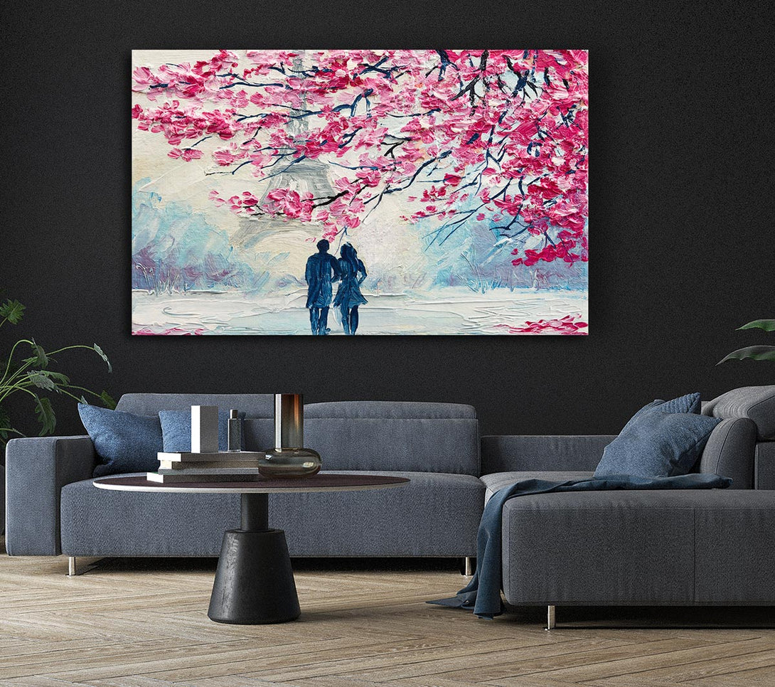  A Canvas Print of Walk Through Paris Blossom Canvas Wall Art