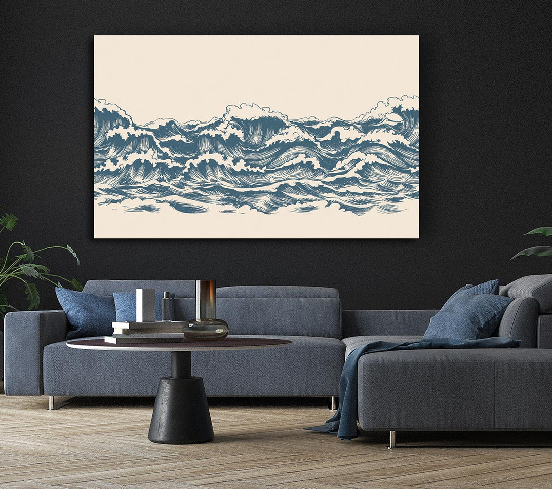  A Canvas Print of Rippled Ocean Crash Canvas Art