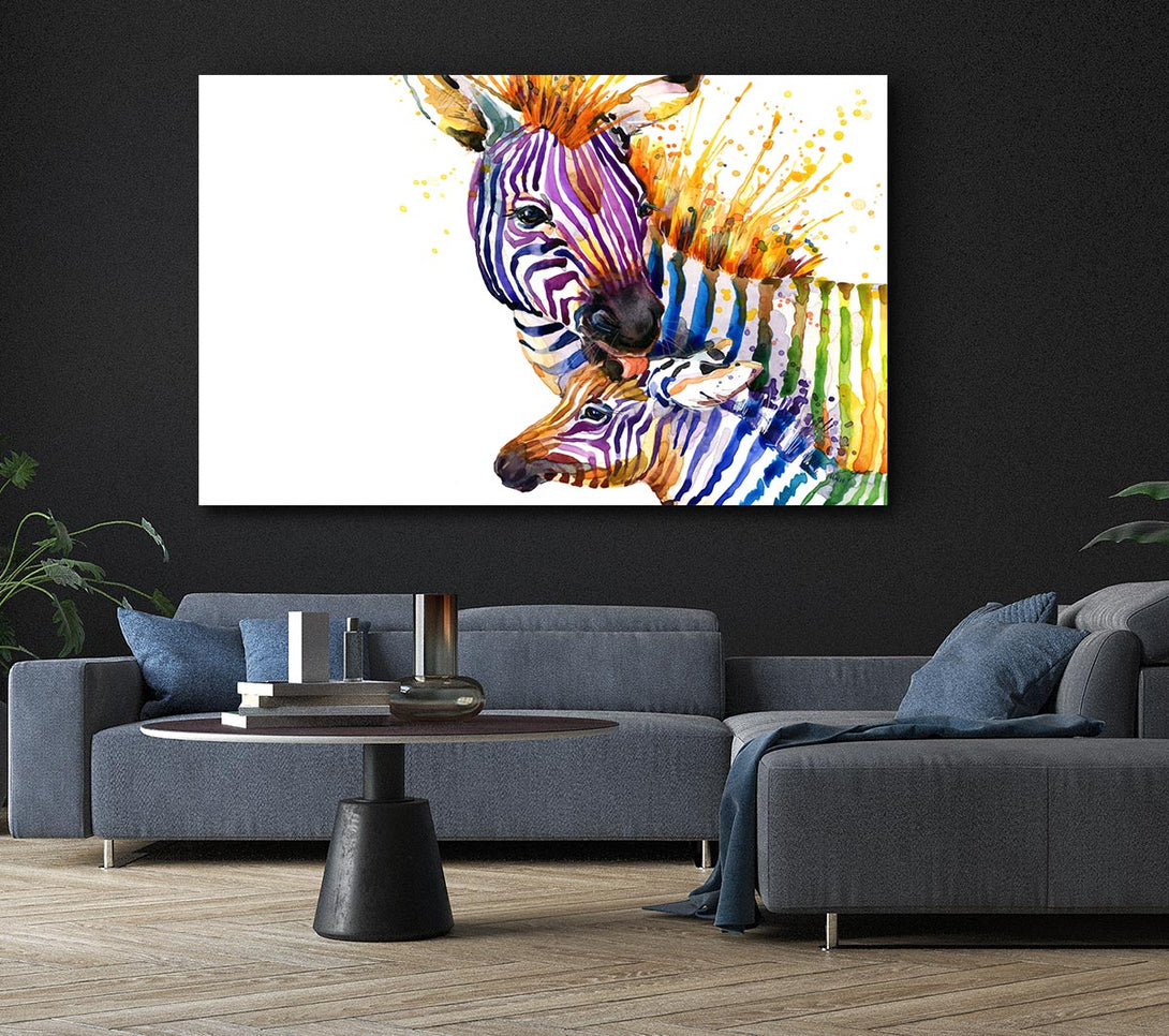  A Canvas Print of Zebra Paint Splatter Canvas Print