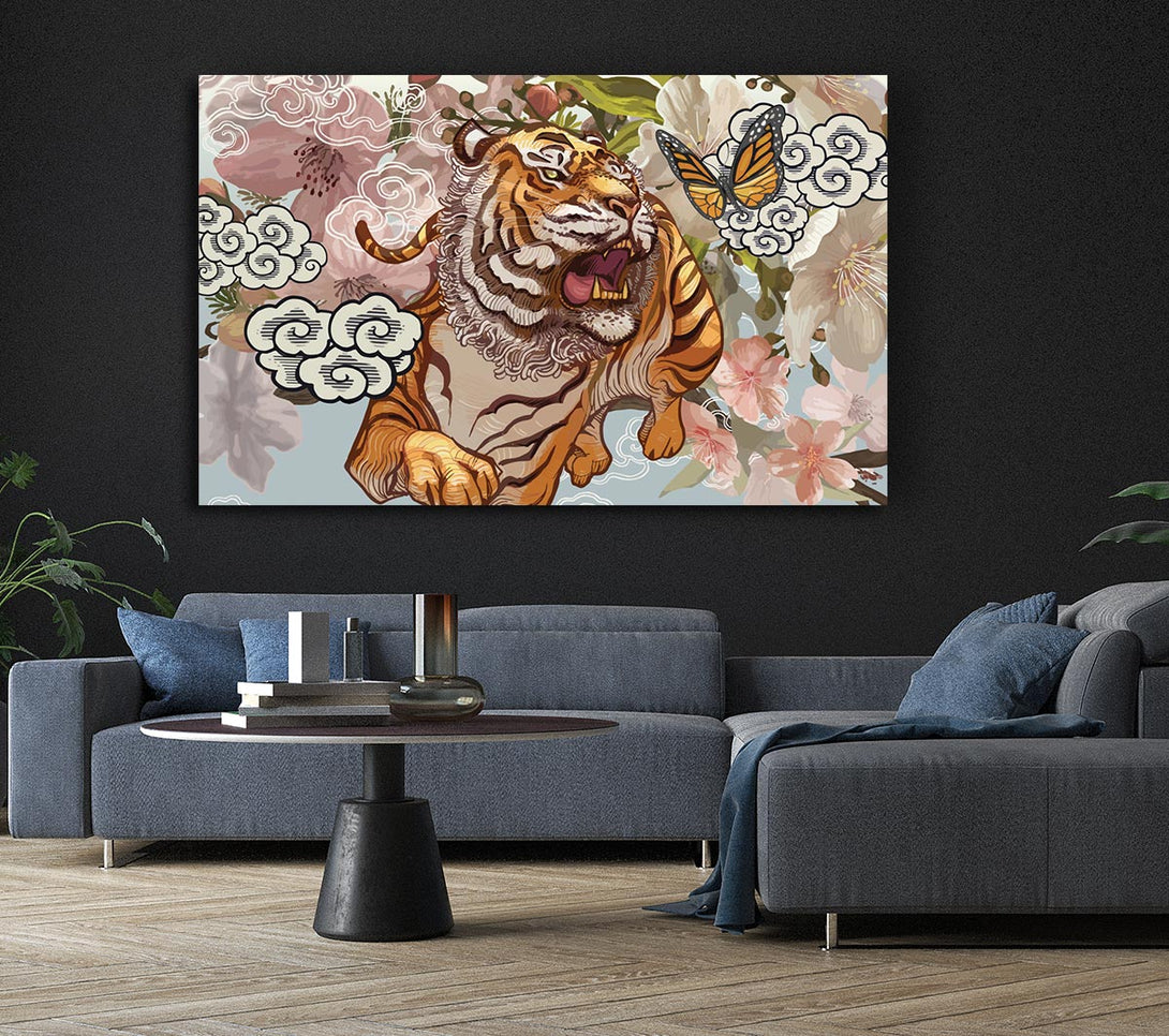  A Canvas Print of The Tiger Floral Canvas Art