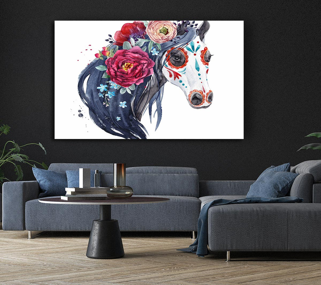  A Canvas Print of Day Of The Dead Horse Canvas Print