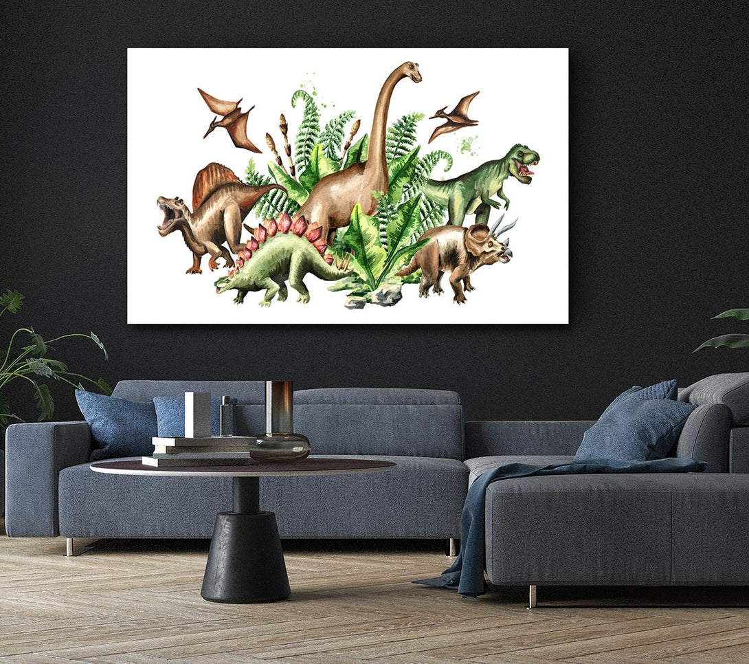  A Canvas Print of Dinosaur Crew Canvas Print