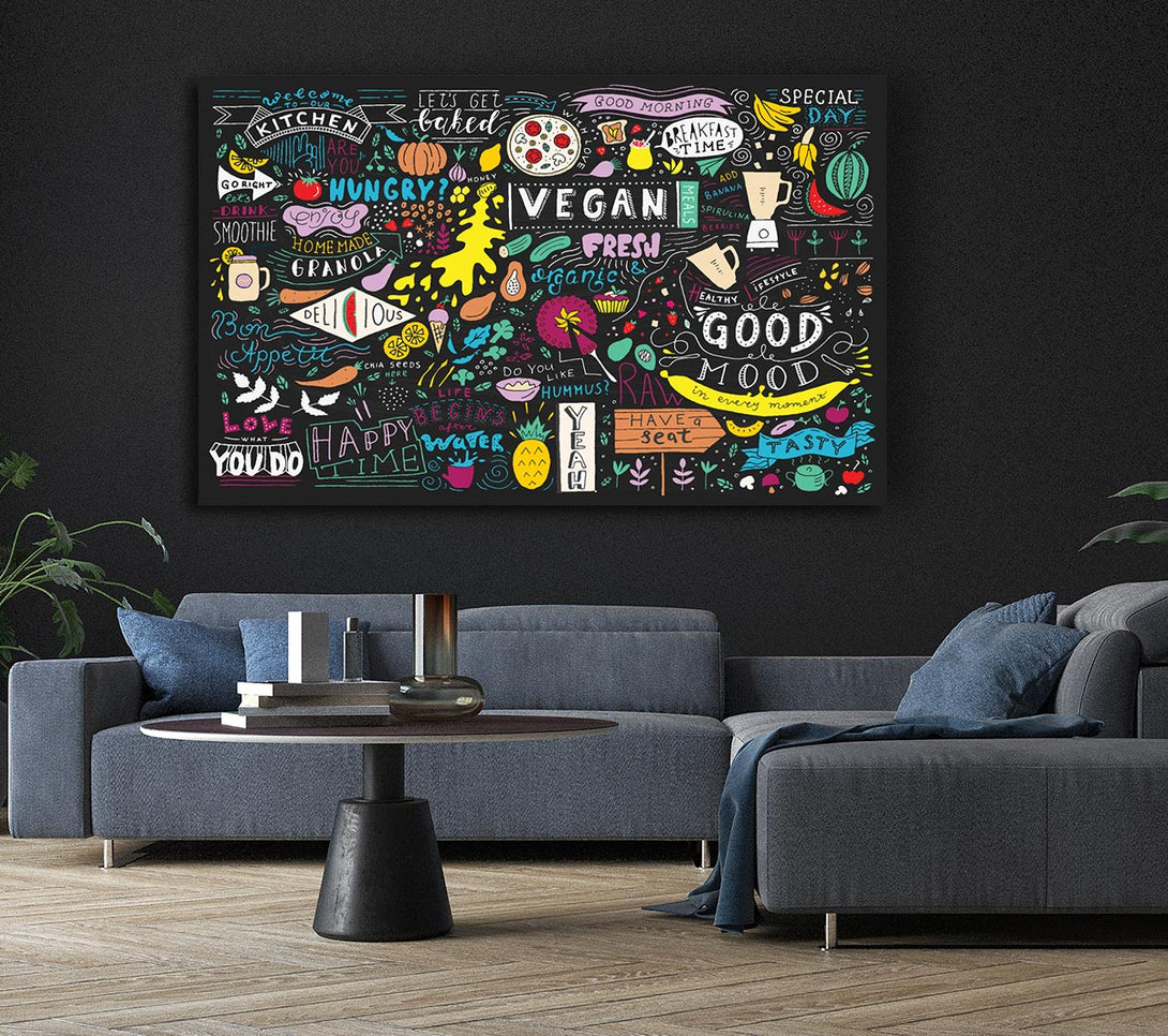  A Canvas Print of Vegan Good Mood Colour Canvas Print