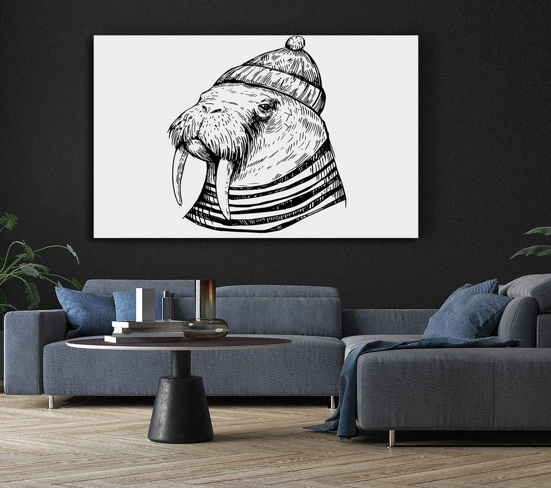  A Canvas Print of Hipster Walrus Canvas Art