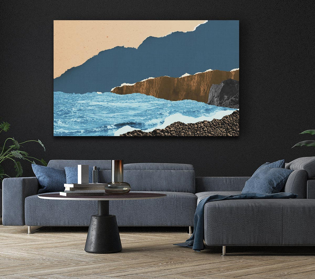  A Canvas Print of Cut Out Mountain Ocean Canvas Wall Art