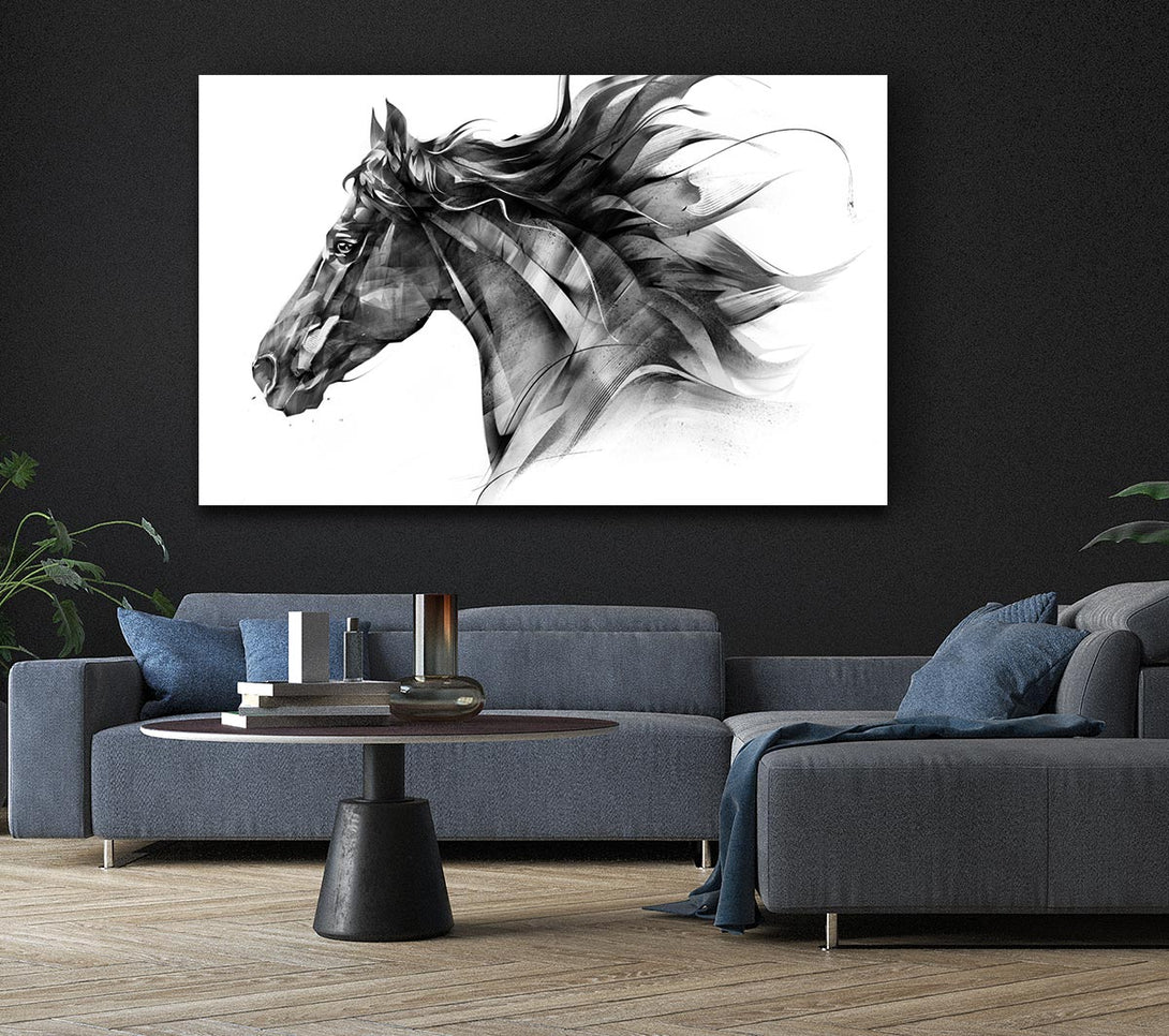  A Canvas Print of Horse Galloping Head Canvas Art