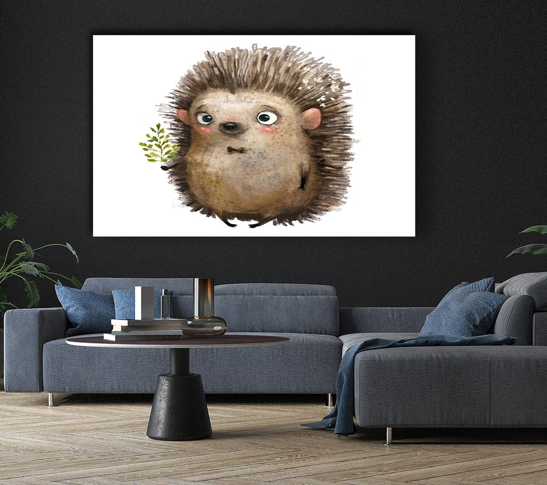  A Canvas Print of Hedgehog With Flowers Canvas Art