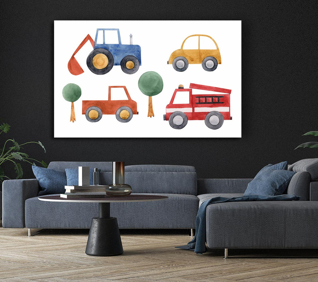  A Canvas Print of Childrens Vehicle Collection Canvas Art