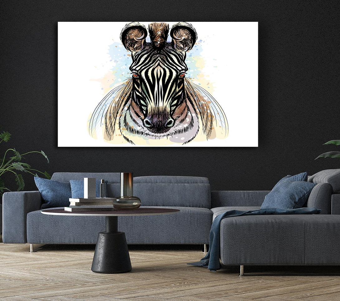  A Canvas Print of Stunning Zebra Head Canvas Print
