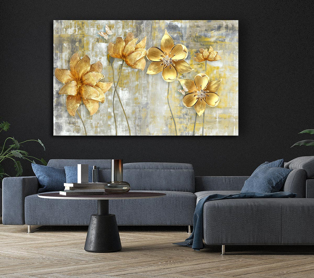  A Canvas Print of Yellow Flowers Beauty Canvas Wall Art