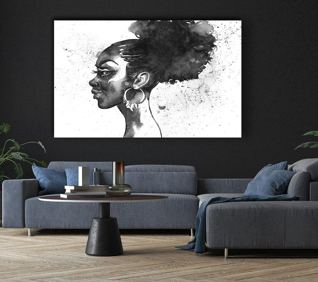  A Canvas Print of Ink Drawing Face Canvas Wall Art