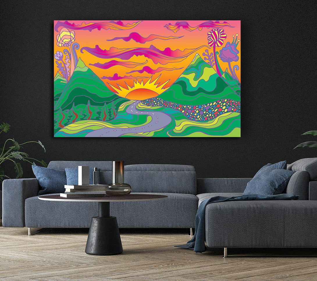  A Canvas Print of Psychedelic Landscape Canvas Art