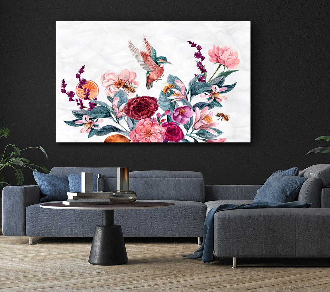  A Canvas Print of The Kingfisher Landing Canvas Art
