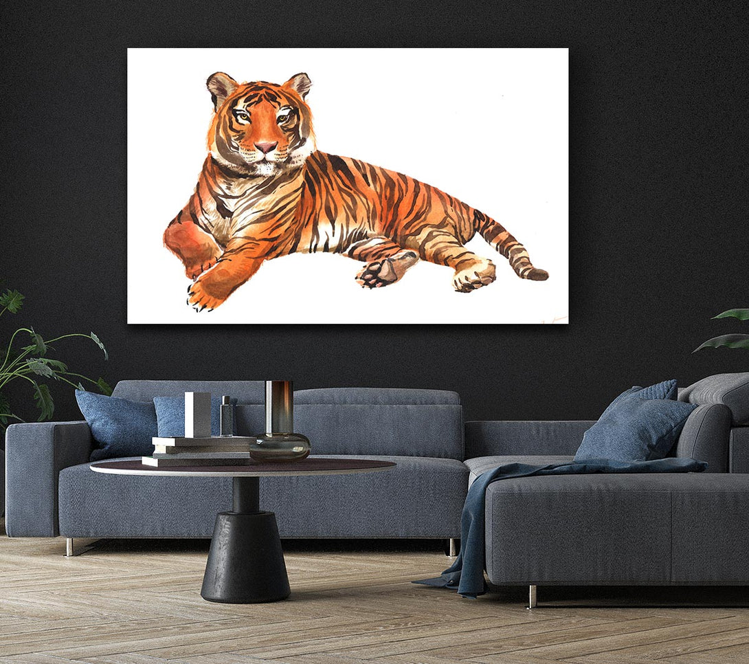  A Canvas Print of Tiger Laying Down Canvas Art
